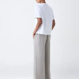 Wardrobe by Westside Taupe Solid High-Rise Trousers image 2