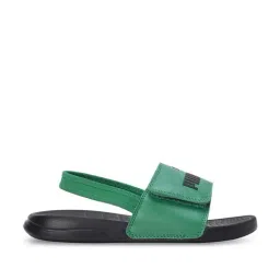 Puma Kids Popcat 20 Archive Green & Black Back Strap Sandals-image-2