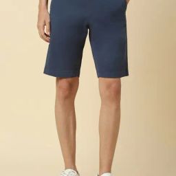 Allen Solly Navy Cotton Regular Fit Shorts-picture-39