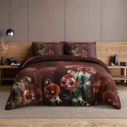 Spaces Cotton Brown Floral 210 TC Double Size Bedsheet-picture-21