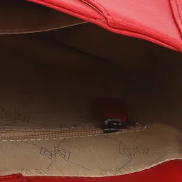 Van Heusen Red PU Solid Hobo Handbag image 4