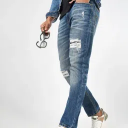 SF Jeans by Pantaloons Dark Blue Cotton Slim fit Jeans-picture-30