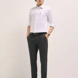 The Bear House Grey Polyester Slim Fit Solid Formal Trousers image 4