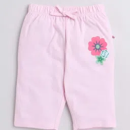 Bumzee Kids Powder Blue & Pink Cotton Floral Print T-Shirt Set image 4