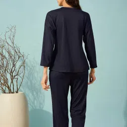 The Kaftan Company Blue Solid Pyjama Sets image 4