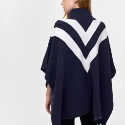 Cover Story Navy Viscose Regular Fit Printed Sweater image 4