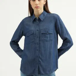 United Colors of Benetton Navy Regular Fit Shirt-image-24