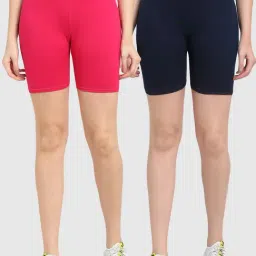 Gracit Pink & Navy Cotton Sports Shorts - Pack Of 2-picture-12