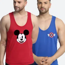 Friskers Multi Cotton Slim Fit Printed Vest - Pack of 2-picture-25