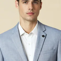 Allen Solly Blue Slim Fit Texture Two Piece Suit image 4
