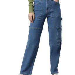 Global Republic Blue Denim Straight Fit Mid Rise Pocket Loop Belt Jeans-image-55