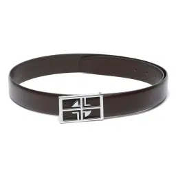 Louis Stitch Brown Textured Leather Formal Belt for Men image 4