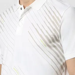 Van Heusen White Regular Fit Printed Polo T-Shirt image 4