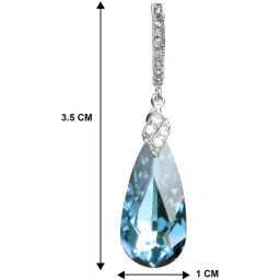 Peora Turquoise Crystal Studded Silver-Plated Drop Earrings image 4