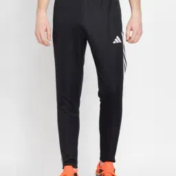 Adidas Black Slim Fit Striped Trackpants-picture-31