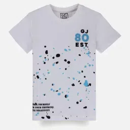 Gini & Jony Boys White & Black Graphic T-Shirt-picture-17