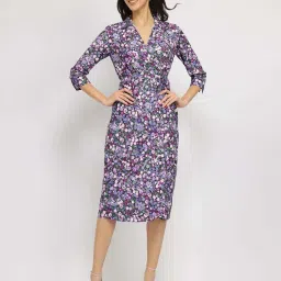 FableStreet Purple Printed Casual dress image 4