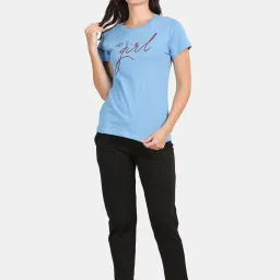 Kryptic Blue & Black Cotton Graphic Print T-Shirt With Pyjamas image 4