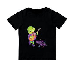 Purple Turtle Black Cotton Tshirts-picture-1