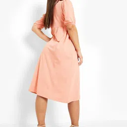 Boohoo Puff Sleeve A-Line Midi Dress image 3