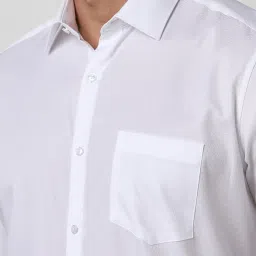 Van Heusen White Cotton Regular Fit Texture Shirts image 4