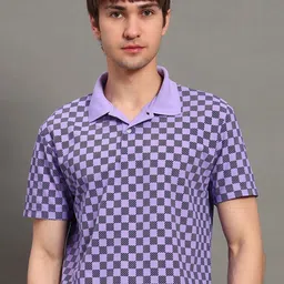 GET GOLF Checked Polo Collar Cotton T-shirt-picture-37