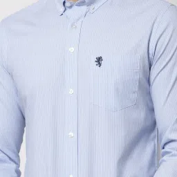 Red Tape Blue Cotton Regular Fit Striped Shirt image 4