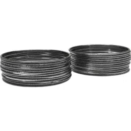 OOMPH Black Oxidised Ghungroo & Shimmer Round Bangle image 3