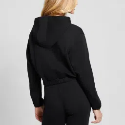 Guess Black Cotton Solid Full Sleeves Sweatshirt image 2