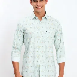 Allen Solly Green Slim Fit Printed Shirt-picture-45