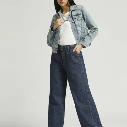 Pepe Jeans Blue Cotton High Rise Flared Jeans image 4