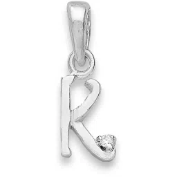 Taraash Initial Letter K 92.5 Sterling Silver Pendant with Chain image 4