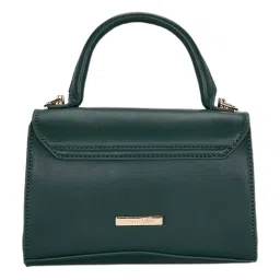 Forever Glam by Pantaloons Forest Green Medium Satchel Handbag image 4