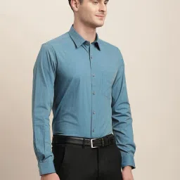 Turtle Blue Cotton Regular Fit Shirt image 4