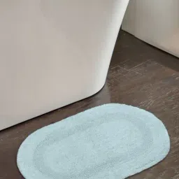 Saral Home Abstract Light Green Cotton Multiuse Bath Mats - Set of 2 image 3