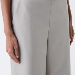 Wardrobe by Westside Taupe Solid High-Rise Trousers image 4