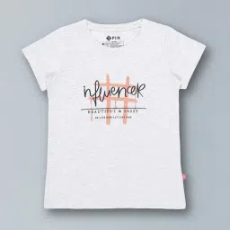 3PIN Girls Grey Graphic T-Shirt-image-55