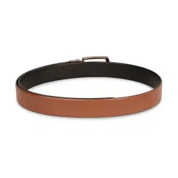 United Colors Of Benetton Tan & Black Textured Leather Reversible Belt For Men image 2