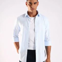 Calvin Klein Jeans Blue Cotton Slim Fit Striped Shirt-picture-1