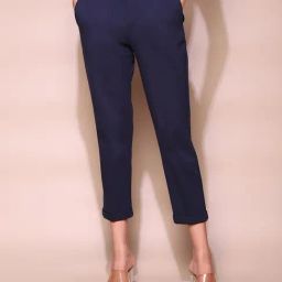 Label Ritu Kumar Navy Loose Fit Mid Rise Trousers-picture-48