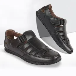 Fausto Men's Black Fisherman Sandals-picture-20