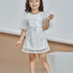 Peppermint Kids White Polyester Straight Fit 1 Dress-picture-46