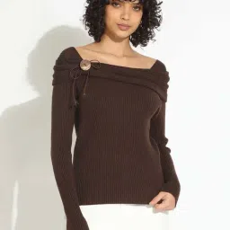 Showoffff Brown Cotton Regular Fit Top-image-68