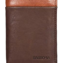 SASSORA Izan Brown & Tan Small Leather Bi-Fold Notecase for Men-picture-15
