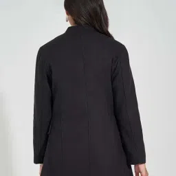 Styli Black Plain Jacket image 2