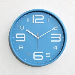 Random Blue Plastic Round Wall Clock image 3