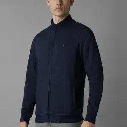 Louis Philippe Navy Cotton Regular Fit Sweatshirt image 3