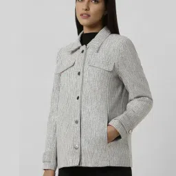 Van Heusen Grey Polyester Regular Fit Print Jacket image 3