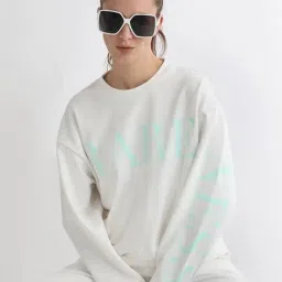 RAREISM Off White Blended Printed Long Sleeves Sweatshirt image 2