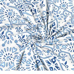 Shubastik Blue Ethnic Motifs 200 TC King Size Bedsheet Set image 3